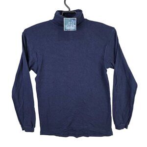 Mens Vintage Puritan Blue Turtleneck Shirt Long Sleeve 100% Cotton Size M